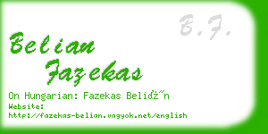 belian fazekas business card
